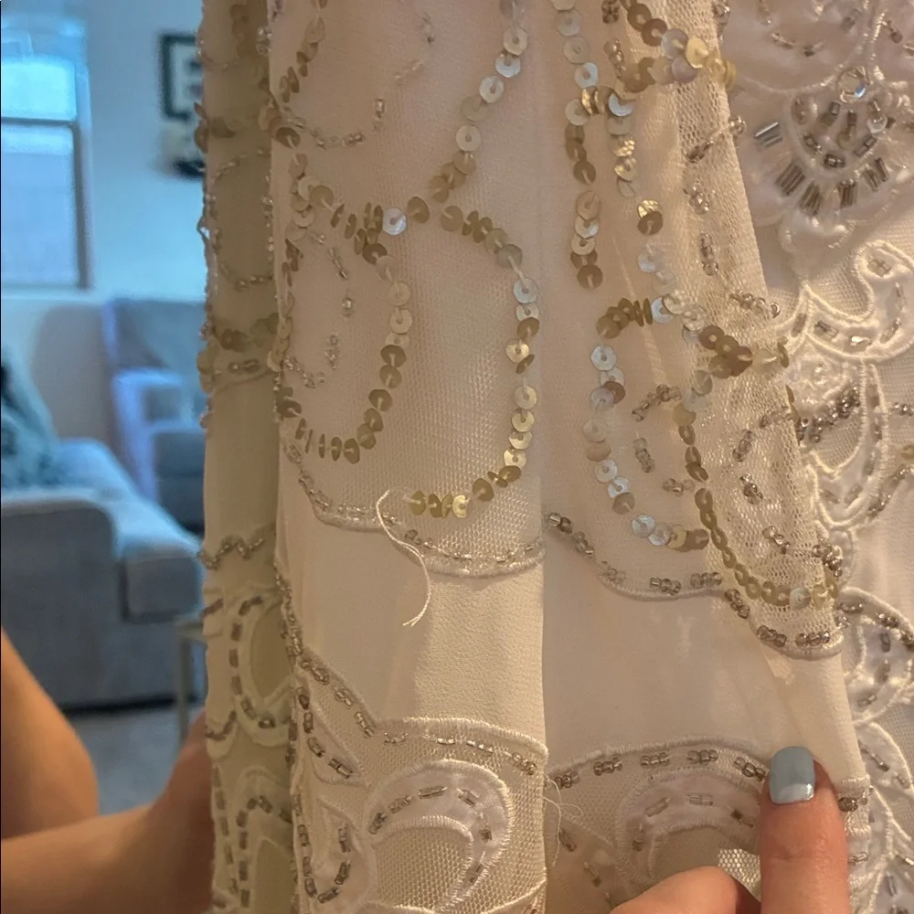 Sue Wong nocturne Ivory Beaded Lace V-Neck Wedding Gown - Picture 6 of 17